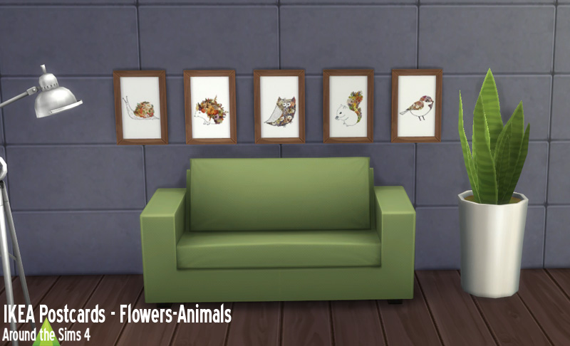 IKEA postcards - flowers-animals
