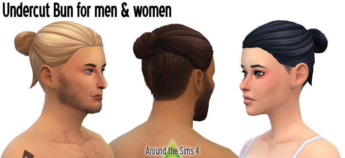 Around The Sims 4 Custom Content Download Hair Undercut Bun