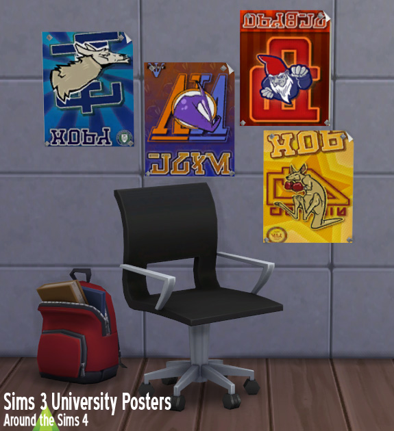 Sims 3 University posters