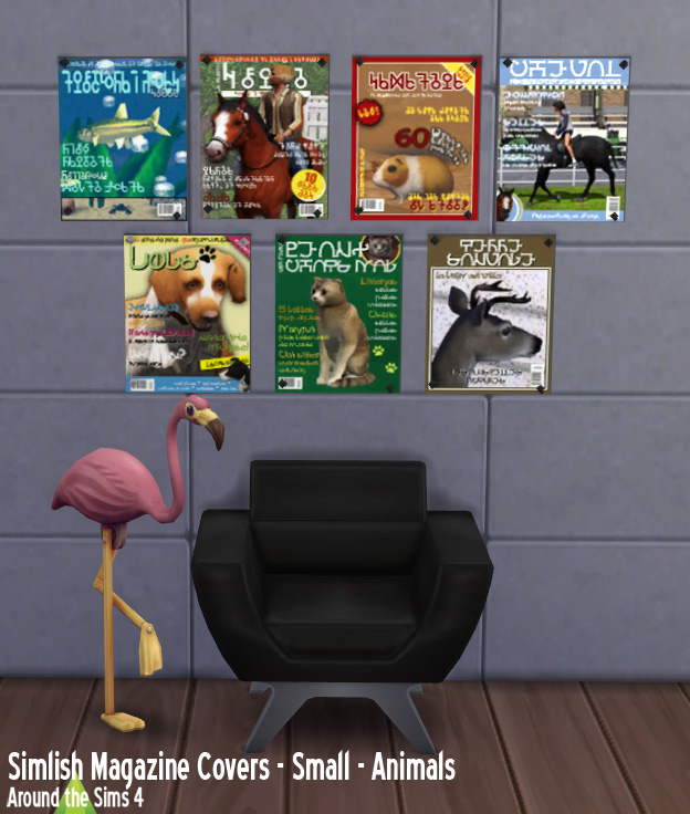 Simlish magazine covers - pets